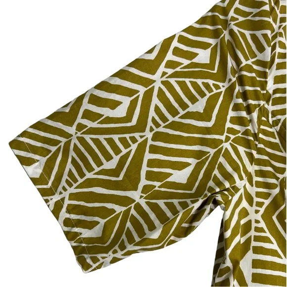 eShakti Geometric Print Green White Dress 18 - Picture 4 of 8